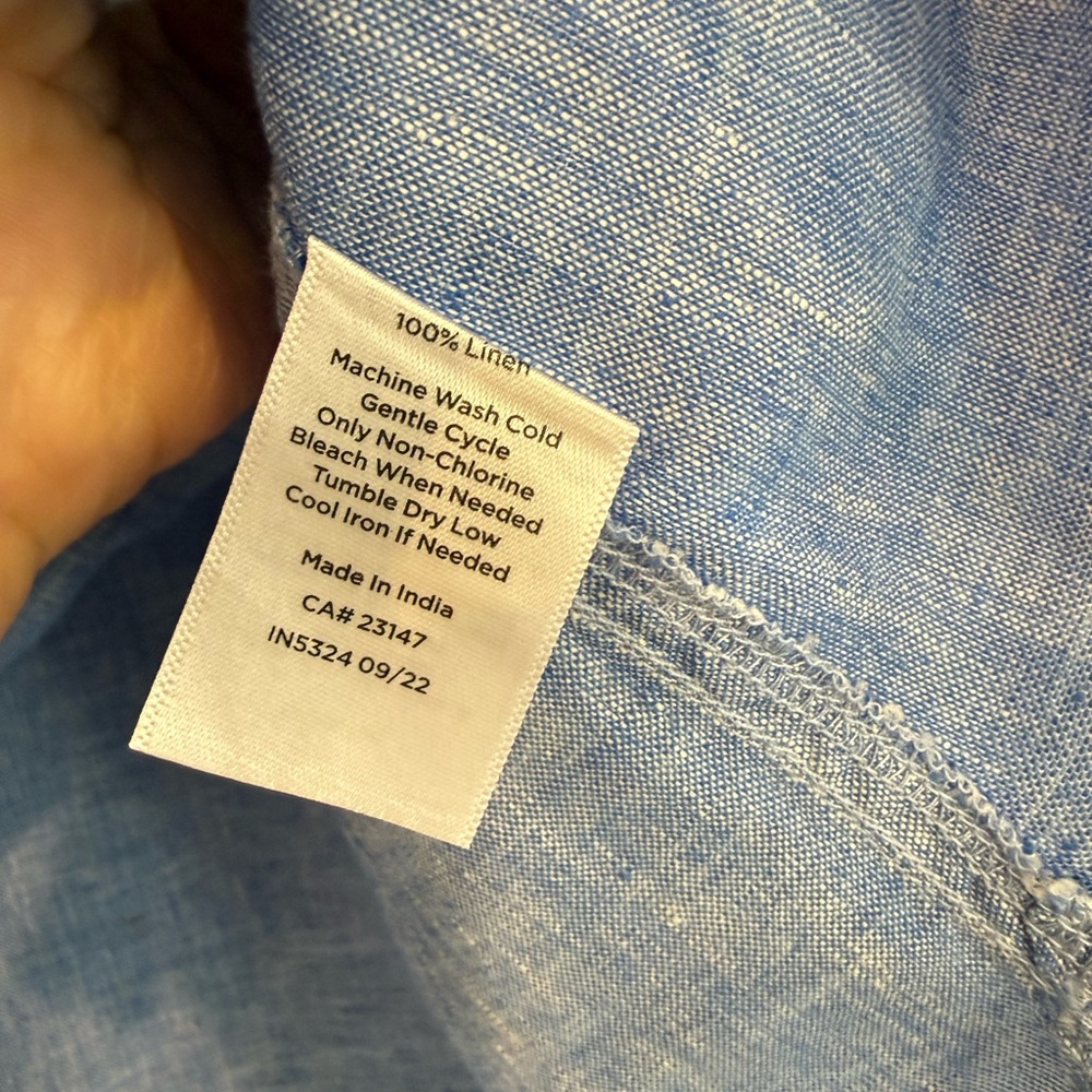 Talbots Light Blue Linen Shirt - Picture 3 of 5